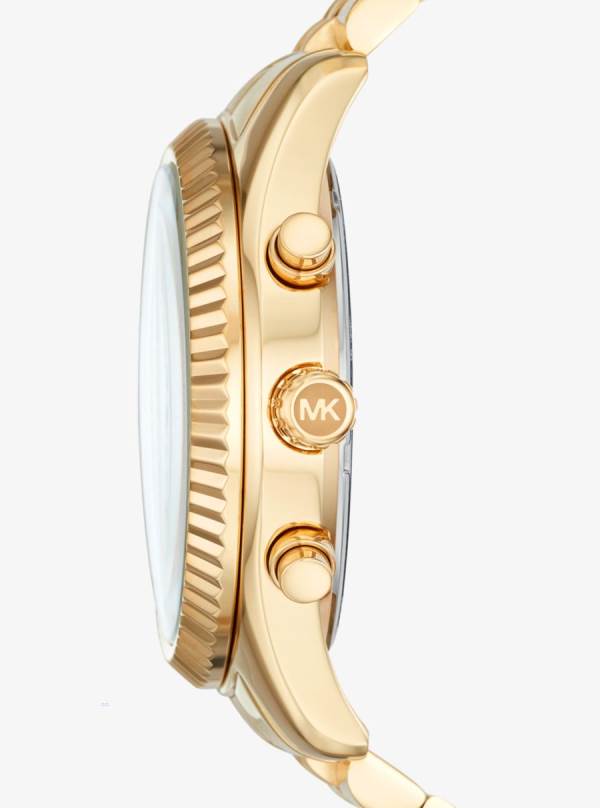 Damske Gold-tone Hodinky Michael Kors Oversized Lexington Zlate - Hodinky Michael Kors Vypredaj | MIVBJ-4128